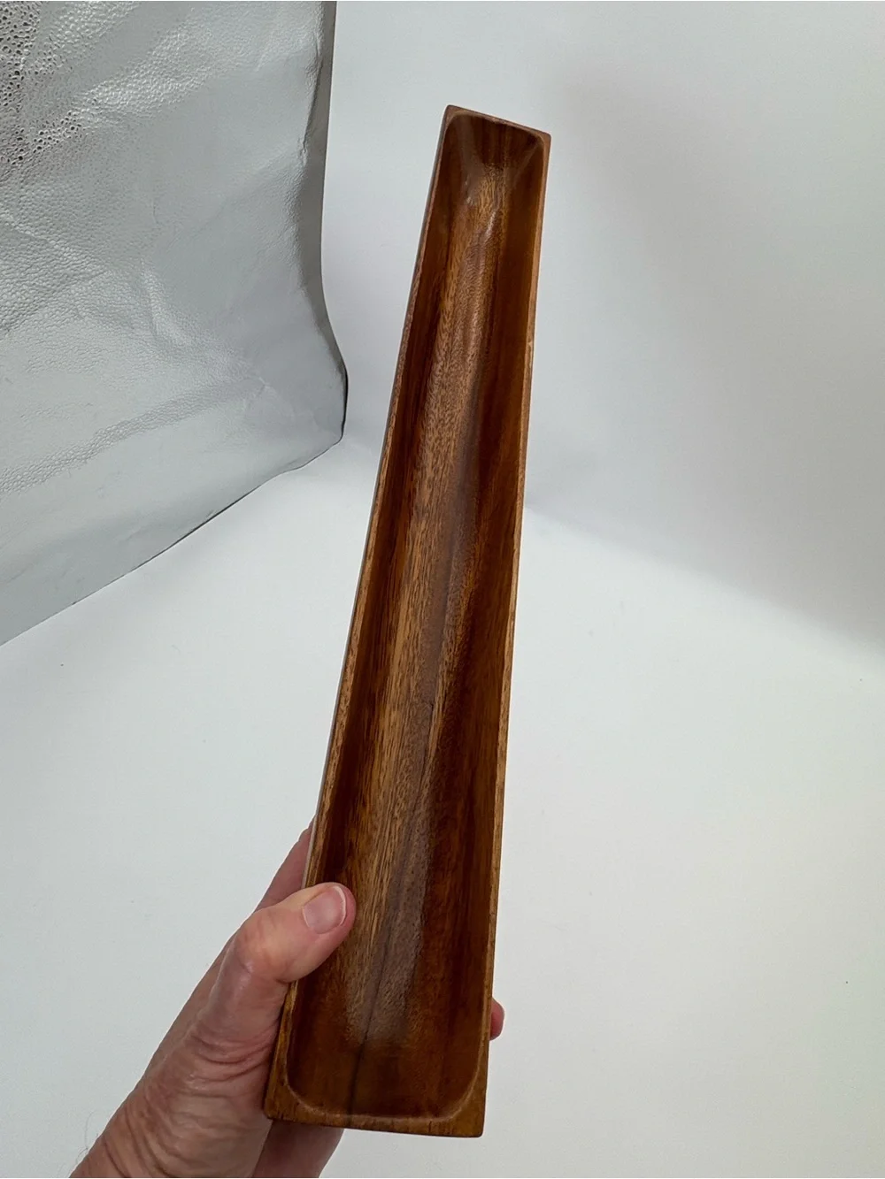 Gorgeous Mid-Century Modern Wooden Elongated Serving Tray